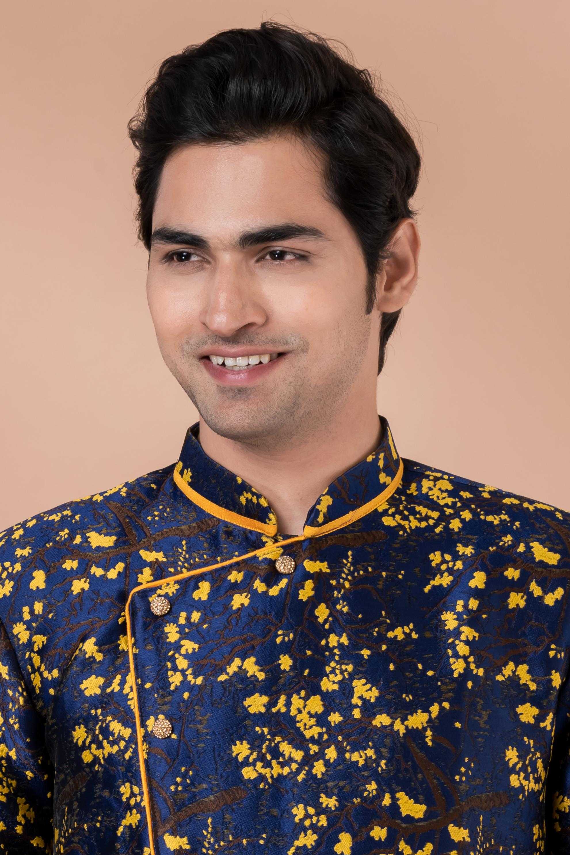 Ynf Jequard Silk RIN223 1707 Mens Wear Wholesale Kurta Set with Jacket Designer Ethnic Set Indo Western Manufacturer- Kapda Export