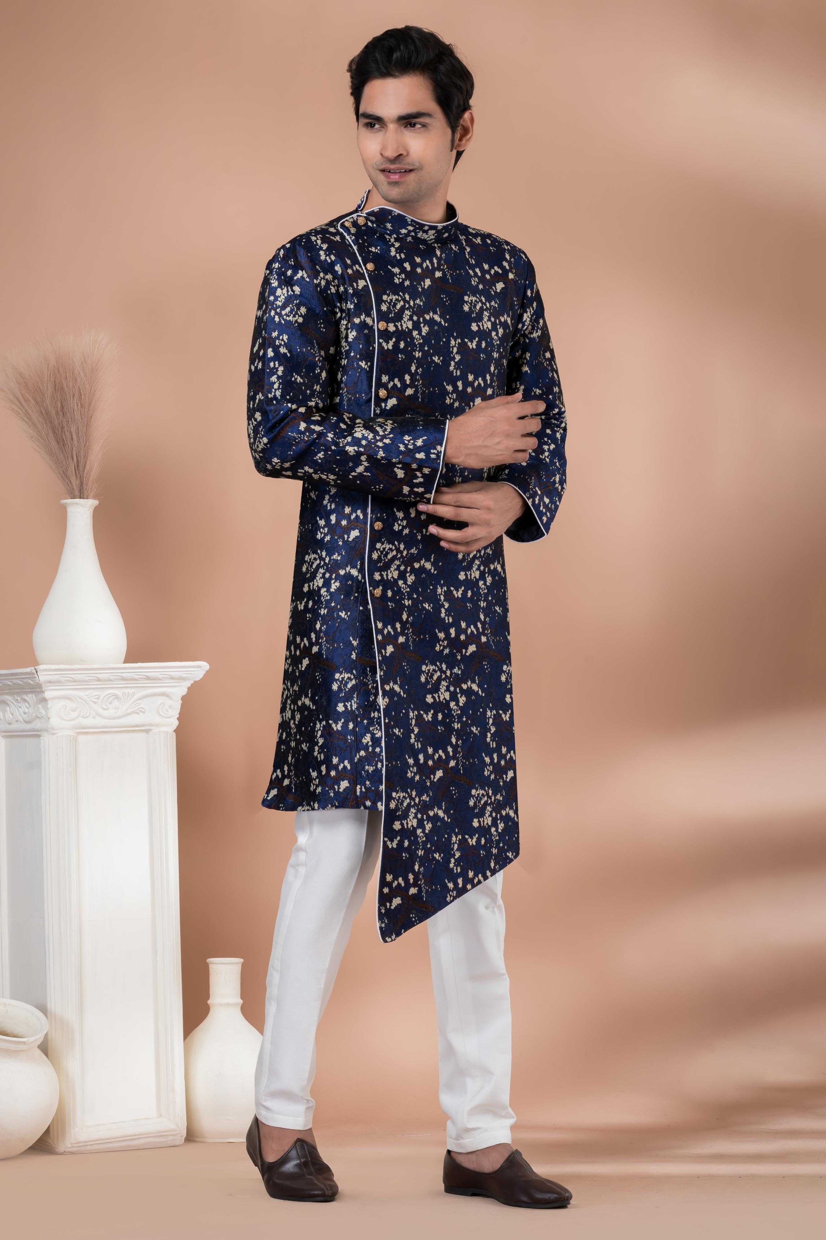 Ynf Jequard Silk RIN223 1709 Mens Wear Wholesale Kurta Set with Jacket Designer Ethnic Set Indo Western Manufacturer- Kapda Export