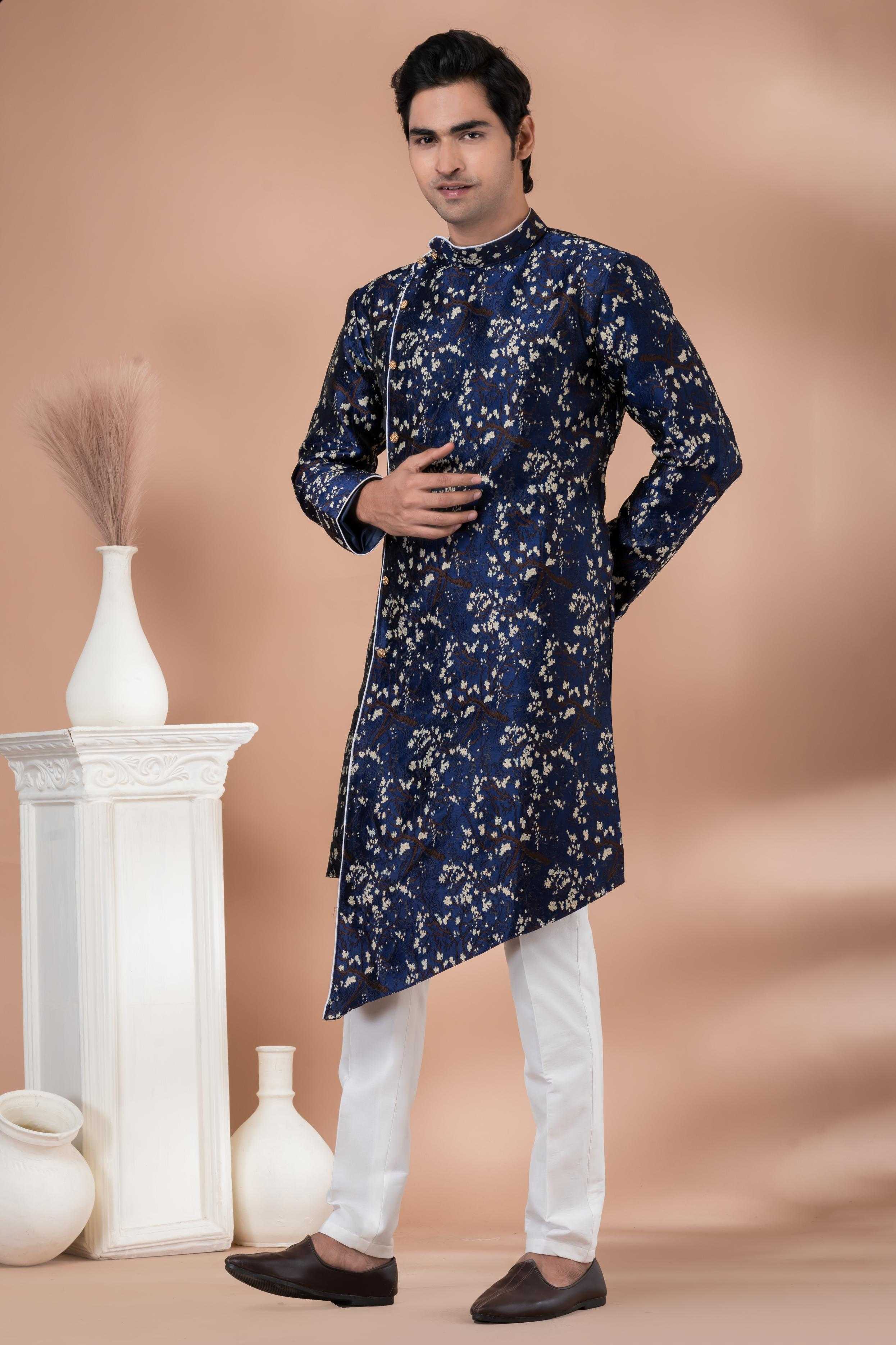 Ynf Jequard Silk RIN223 1709 Mens Wear Wholesale Kurta Set with Jacket Designer Ethnic Set Indo Western Manufacturer- Kapda Export