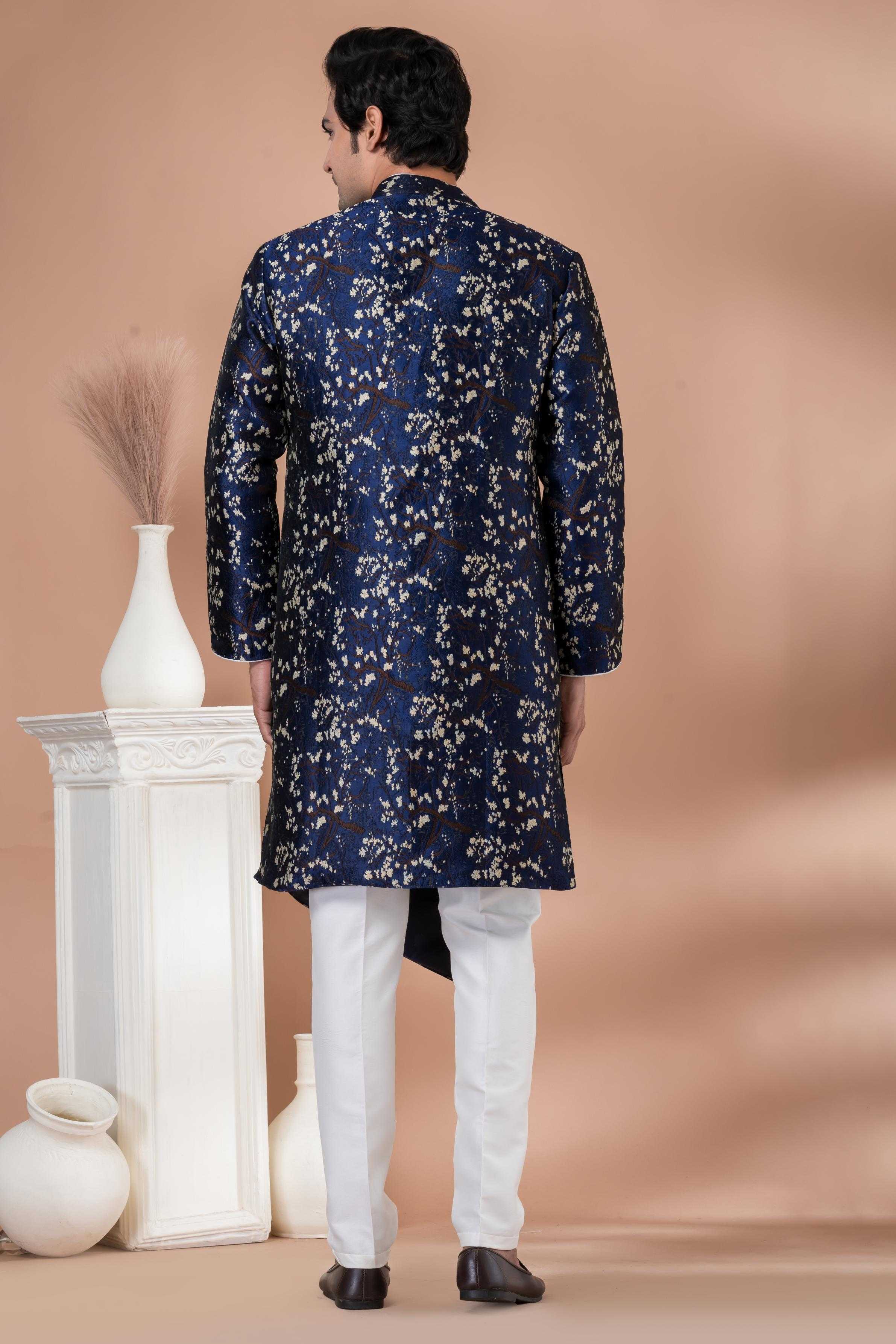 Ynf Jequard Silk RIN223 1709 Mens Wear Wholesale Kurta Set with Jacket Designer Ethnic Set Indo Western Manufacturer- Kapda Export