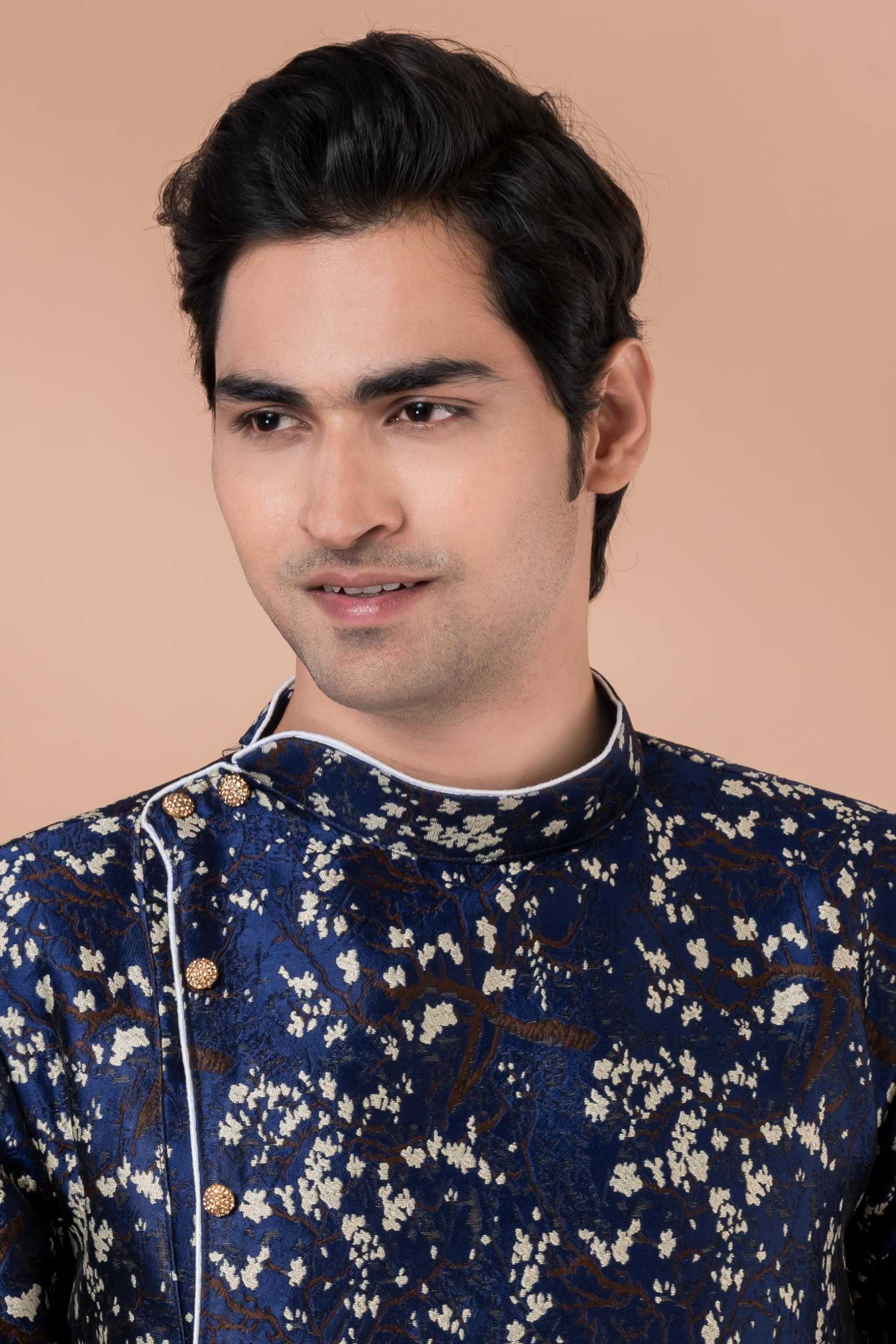 Ynf Jequard Silk RIN223 1709 Mens Wear Wholesale Kurta Set with Jacket Designer Ethnic Set Indo Western Manufacturer- Kapda Export