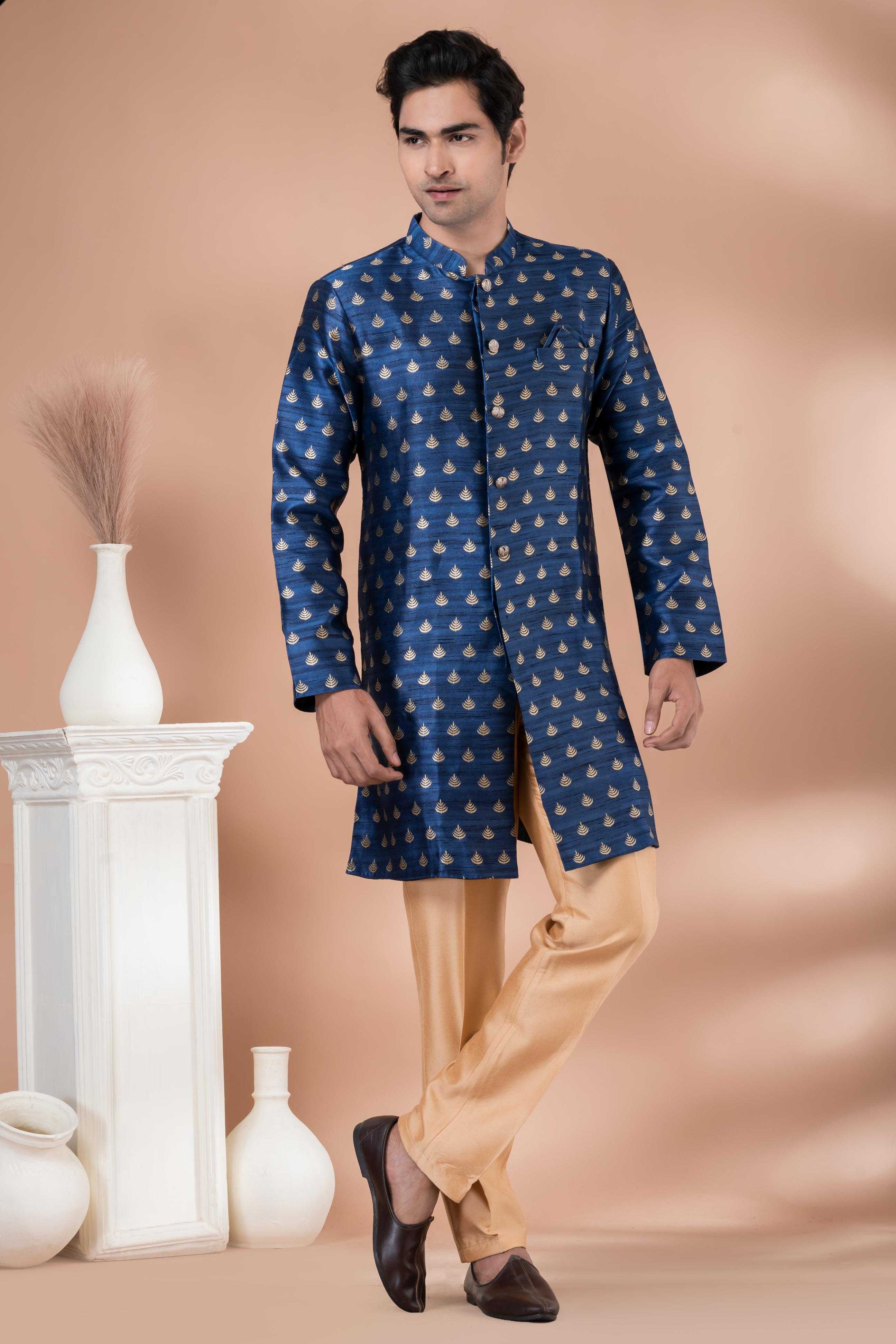 Ynf Jequard Silk RIN223 1715 Mens Wear Wholesale Kurta Set with Jacket Designer Ethnic Set Indo Western Manufacturer- Kapda Export