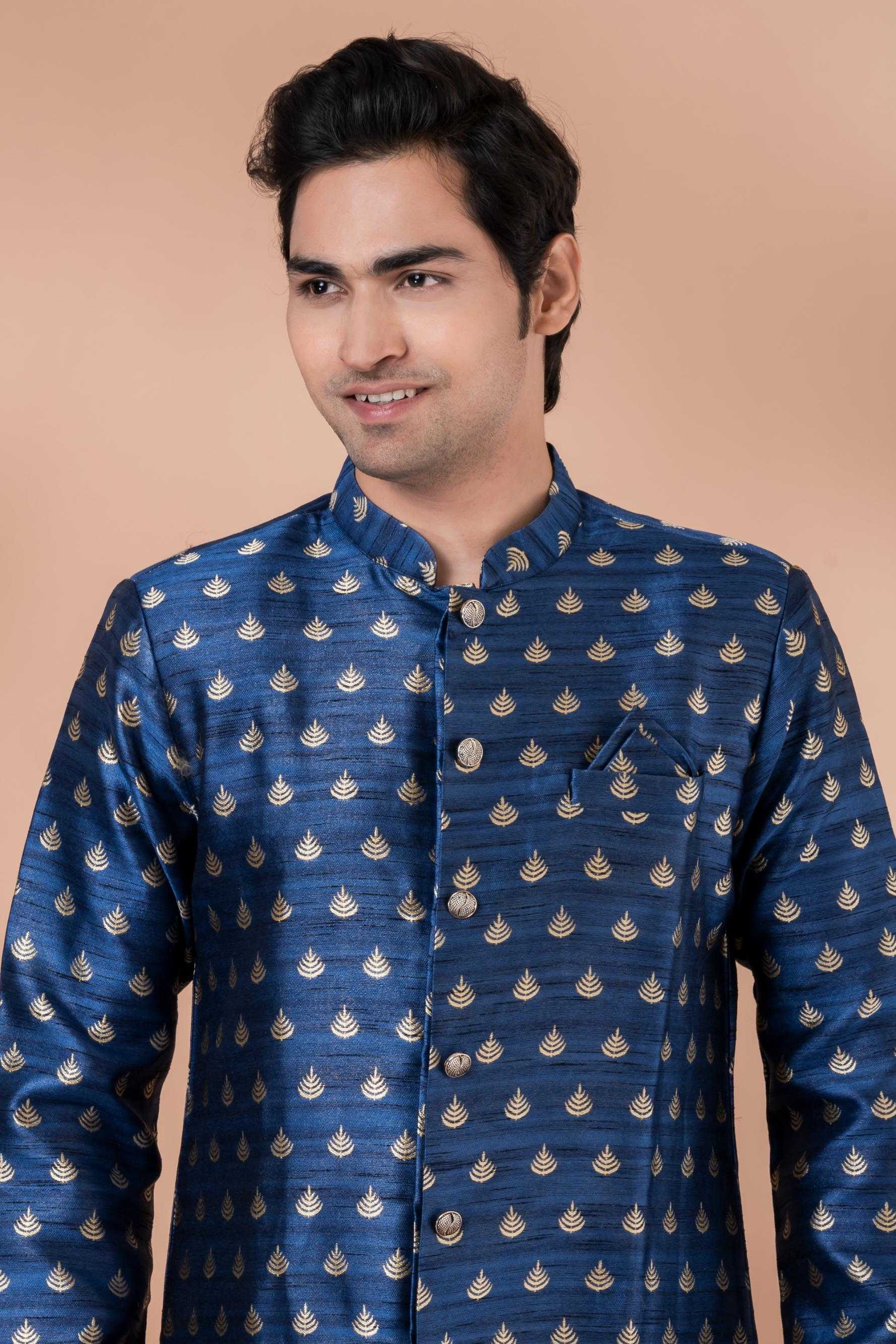 Ynf Jequard Silk RIN223 1715 Mens Wear Wholesale Kurta Set with Jacket Designer Ethnic Set Indo Western Manufacturer- Kapda Export