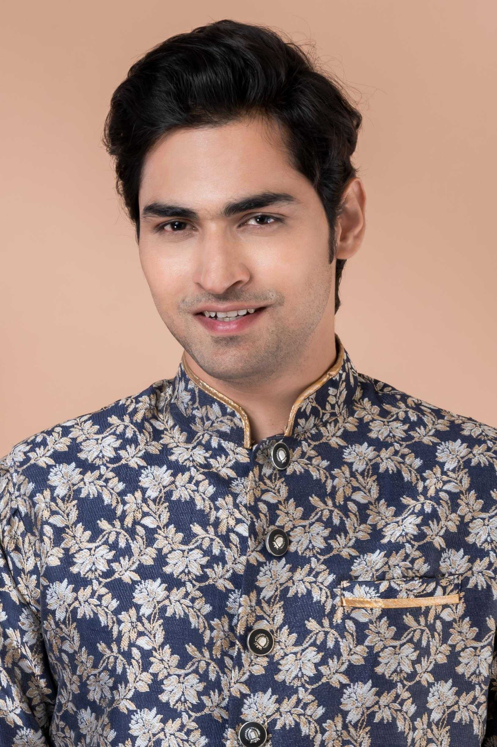 Ynf Jequard Silk RIN223 1716 Mens Wear Wholesale Kurta Set with Jacket Designer Ethnic Set Indo Western Manufacturer- Kapda Export