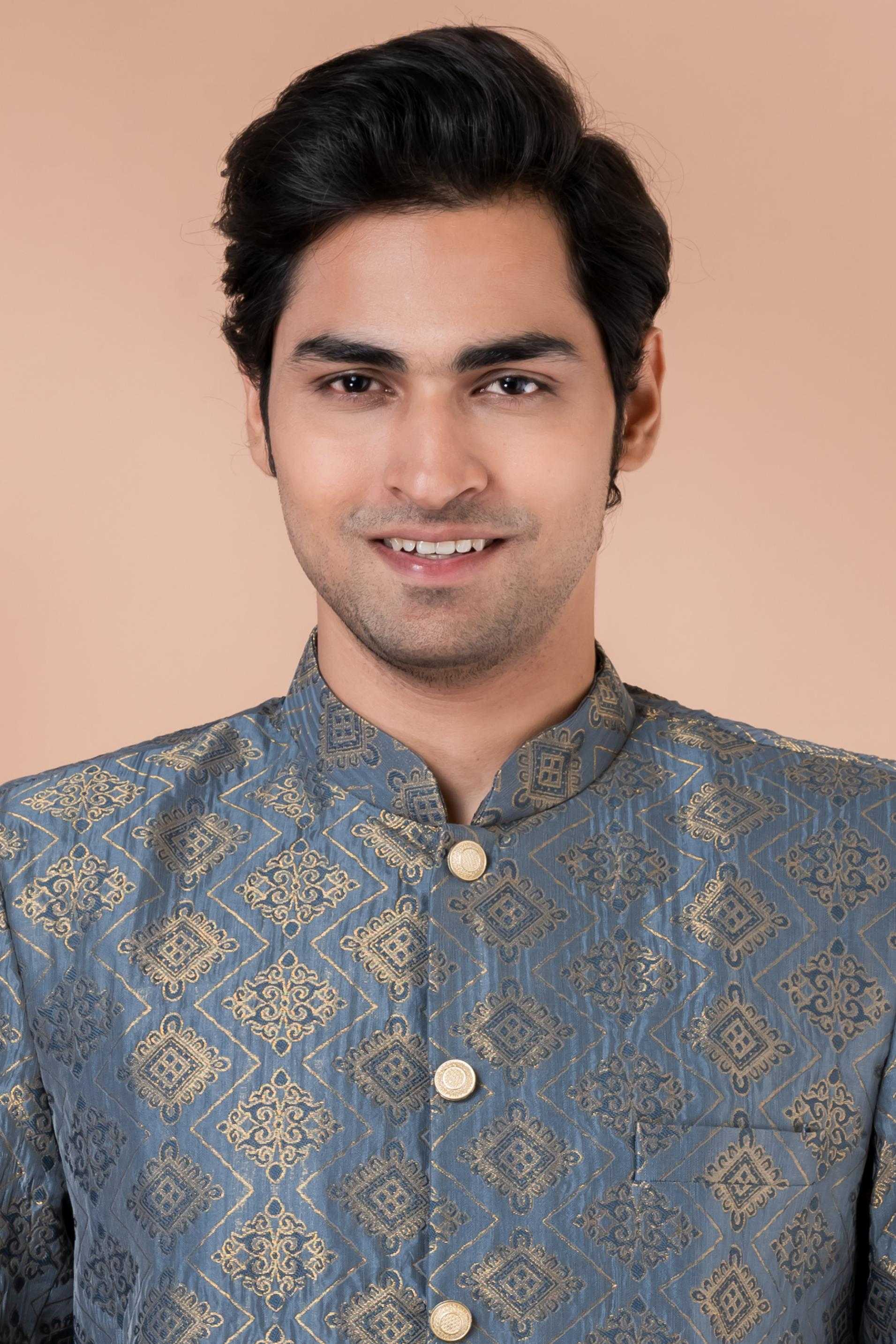 Ynf Jequard Silk RIN223 1718 Mens Wear Wholesale Kurta Set with Jacket Designer Ethnic Set Indo Western Manufacturer- Kapda Export