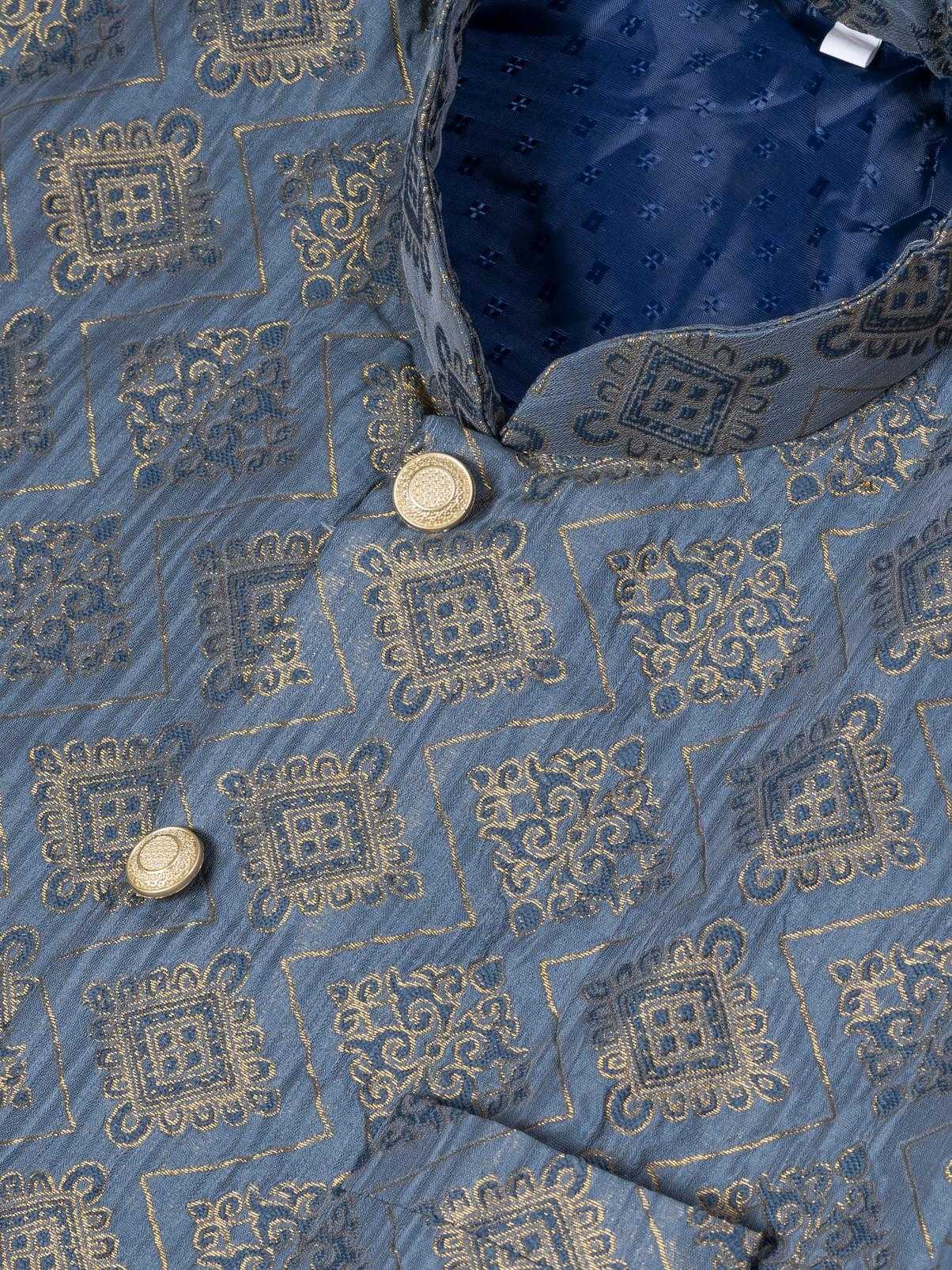 Ynf Jequard Silk RIN223 1718 Mens Wear Wholesale Kurta Set with Jacket Designer Ethnic Set Indo Western Manufacturer- Kapda Export