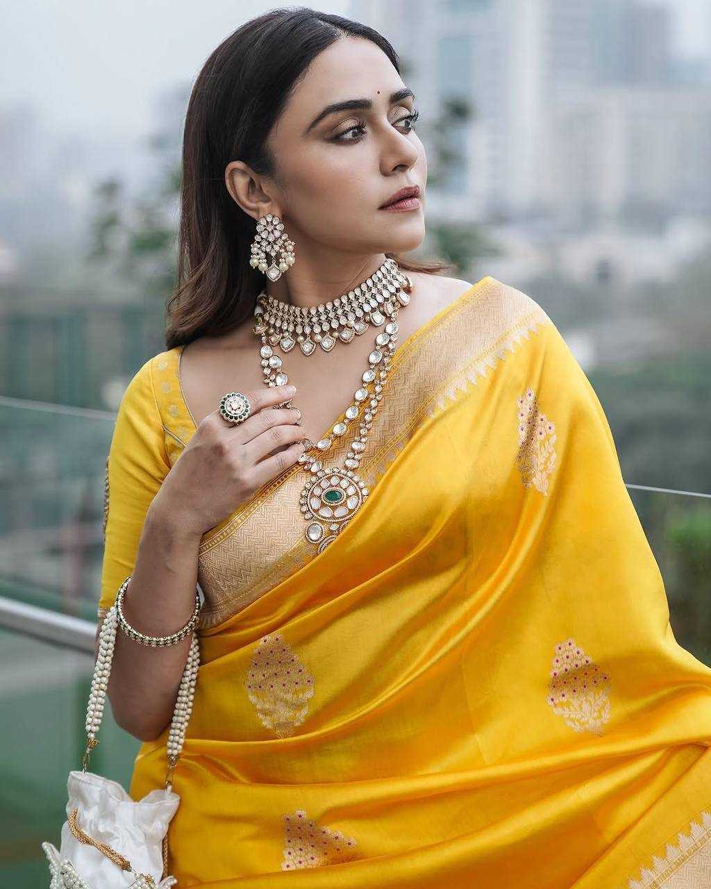 Ynf Lichi Silk KESH551 253 Silk Sarees Wholesale Soft Silk Sarees Yellow Silk Sarees Manufacturer- Kapda Export