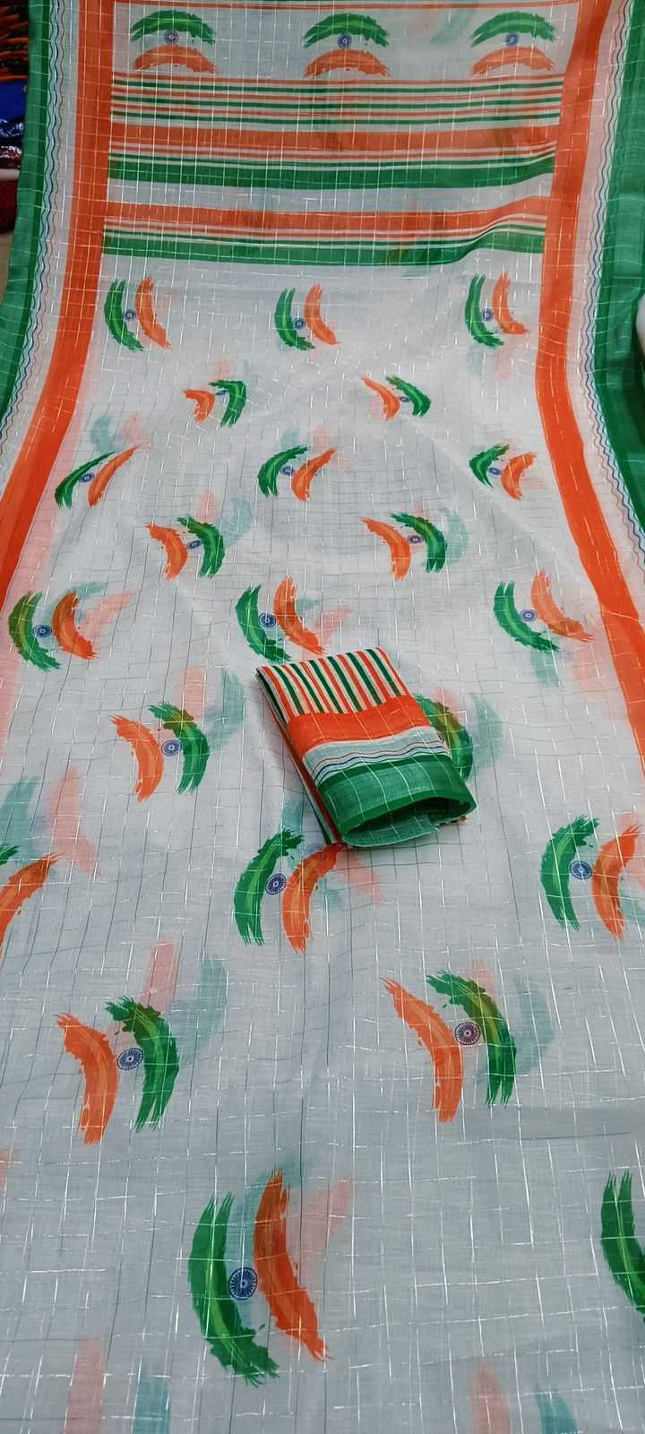 Ynf Linen RIN203 INDIA Sarees Festive Collections Wholesale Indian Sarees Linen Sarees Independence Day Collections Manufacturer- Kapda Export