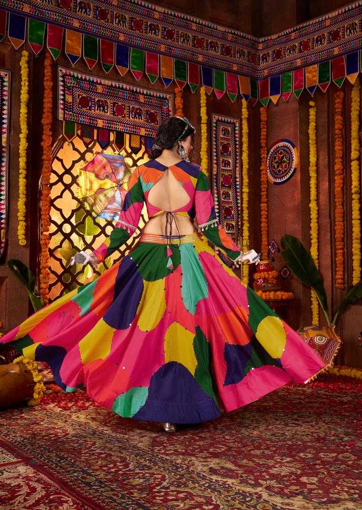 Ynf Muslin RIN202 11052 Lehengas Festive Collections Wholesale Printed Lehenga Mirror Work Lehenga Ram Navami Collections Manufacturer- Kapda Export