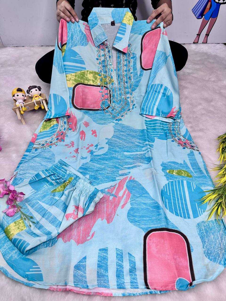 Ynf Muslin Silk KESH531 1032 Kurti Wholesale Festive Kurtis Embroidered Kurtis Kurti With Palazzo Kurtis With Pockets Manufacturer- Kapda Export