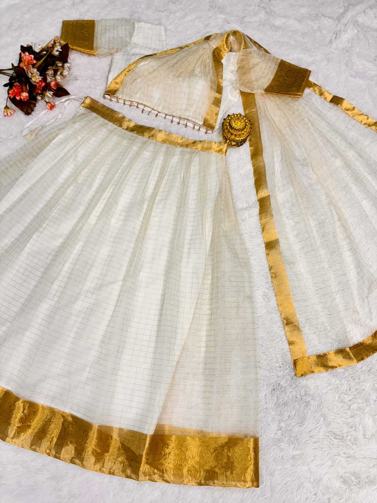 Ynf Organza RIN222 Onam super Lehengas Festive Collections Wholesale Designer Lehenga White Lehenga Onam Collections Manufacturer- Kapda Export