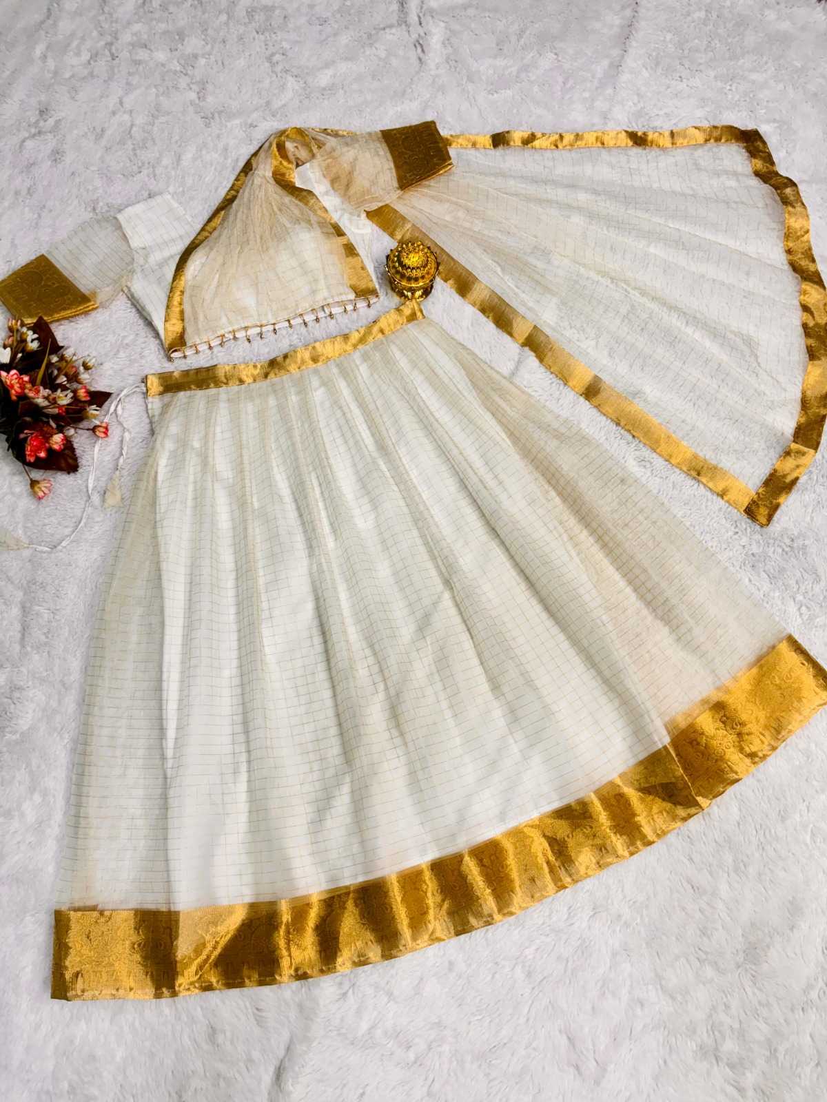 Ynf Organza RIN222 Onam super Lehengas Festive Collections Wholesale Designer Lehenga White Lehenga Onam Collections Manufacturer- Kapda Export