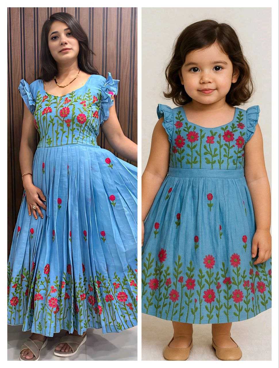 Ynf Pure Cotton RIN161 COMBO Suits & Dresses Wedding Collections Mother & Daughter Combo Wholesale Wedding Outfits Mother Daughter Casual Dresses Manufacturer- Kapda Export
