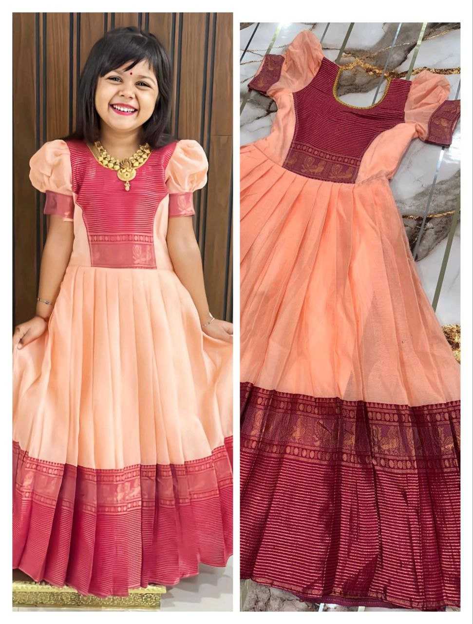 Ynf Pure Cotton RIN161 DAUGHTER Kids Wear Wedding Collections Festive Collections Wholesale Kids Gown Girls Cotton Frocks Kids Festive Wear Manufacturer- Kapda Export