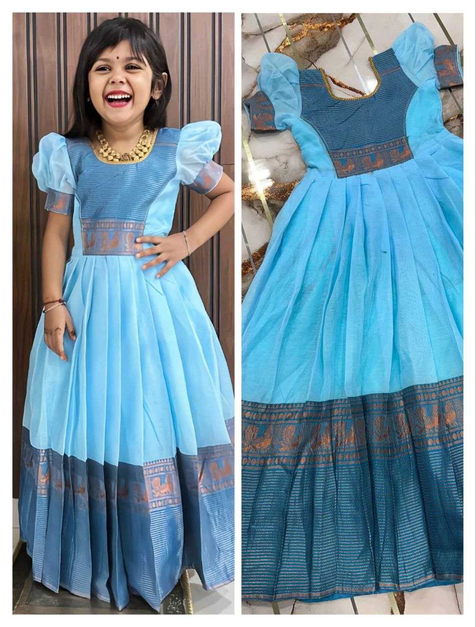 Ynf Pure Cotton RIN161 DAUGHTER Kids Wear Wedding Collections Festive Collections Wholesale Kids Gown Girls Cotton Frocks Kids Festive Wear Manufacturer- Kapda Export
