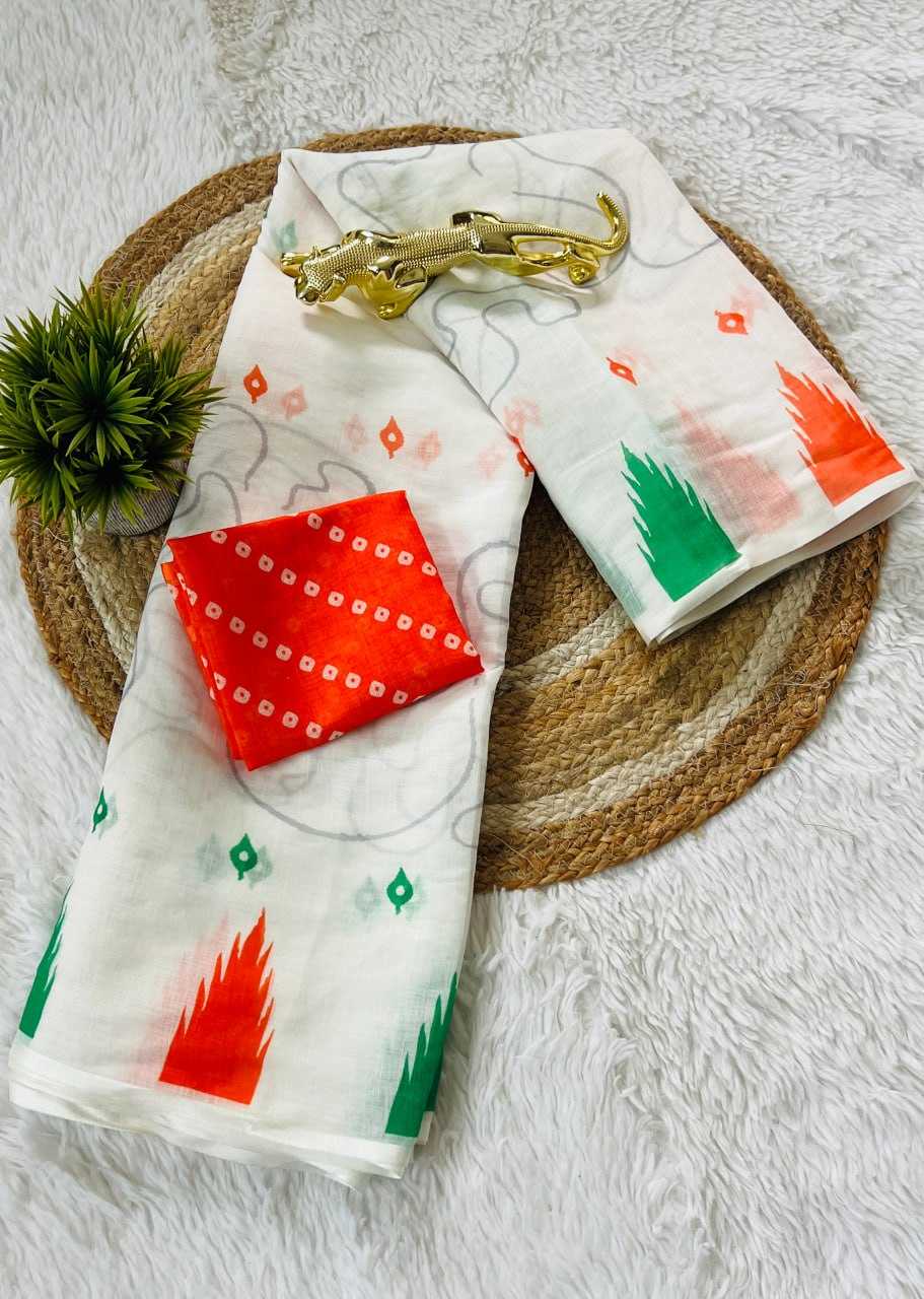 Ynf Pure Soft RIN207 Digital Print Silk Sarees Festive Collections Wholesale Heavy Silk Sarees Printed Silk Saree Silk Sarees With Contrast Pallu Independence Day Collections Manufacturer- Kapda Export