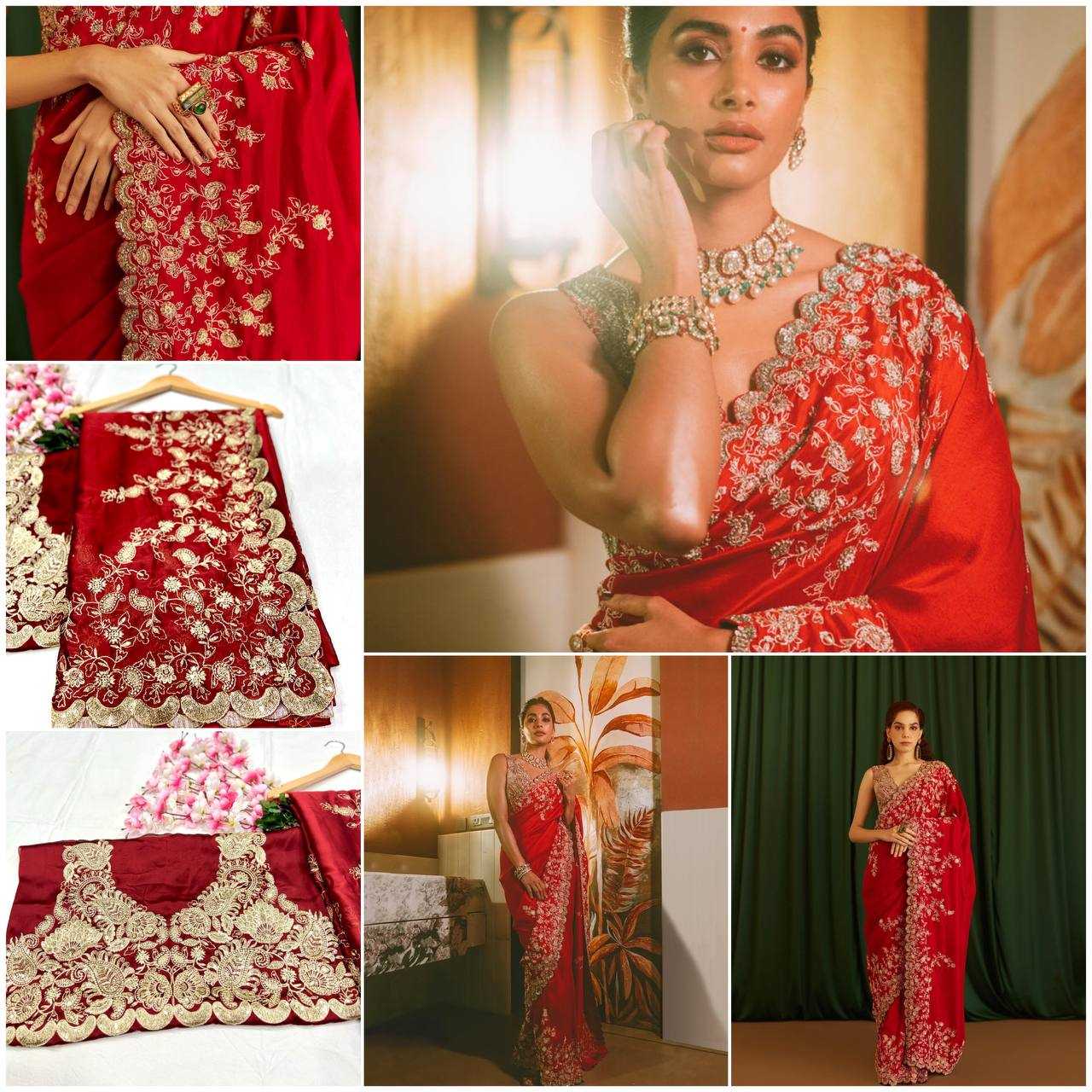 Ynf Rangoli Silk KESH556 302 Silk Sarees Bollywood Collections Wholesale Embroidered Silk Sarees Pooja Hedge Manufacturer- Kapda Export