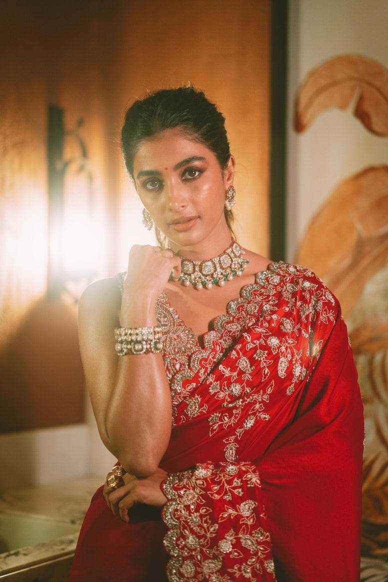 Ynf Rangoli Silk KESH556 302 Silk Sarees Bollywood Collections Wholesale Embroidered Silk Sarees Pooja Hedge Manufacturer- Kapda Export