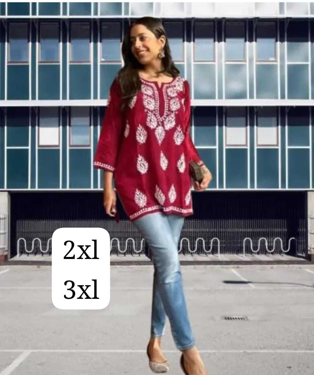 Ynf Rayon KESH502 Chikan Tops Kurti Wholesale Rayon Kurtis Embroidered Kurtis Chikan Kurti Manufacturer- Kapda Export