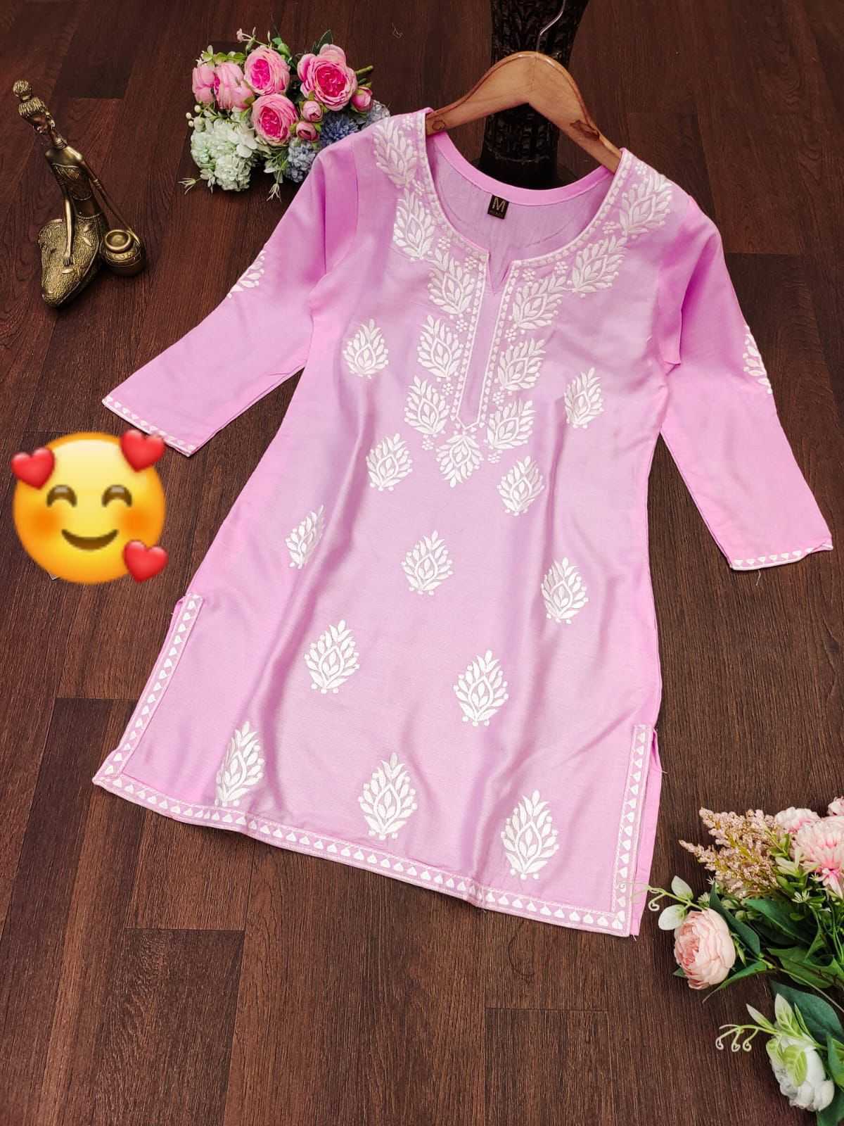 Ynf Rayon KESH502 Chikan Tops Kurti Wholesale Rayon Kurtis Embroidered Kurtis Chikan Kurti Manufacturer- Kapda Export