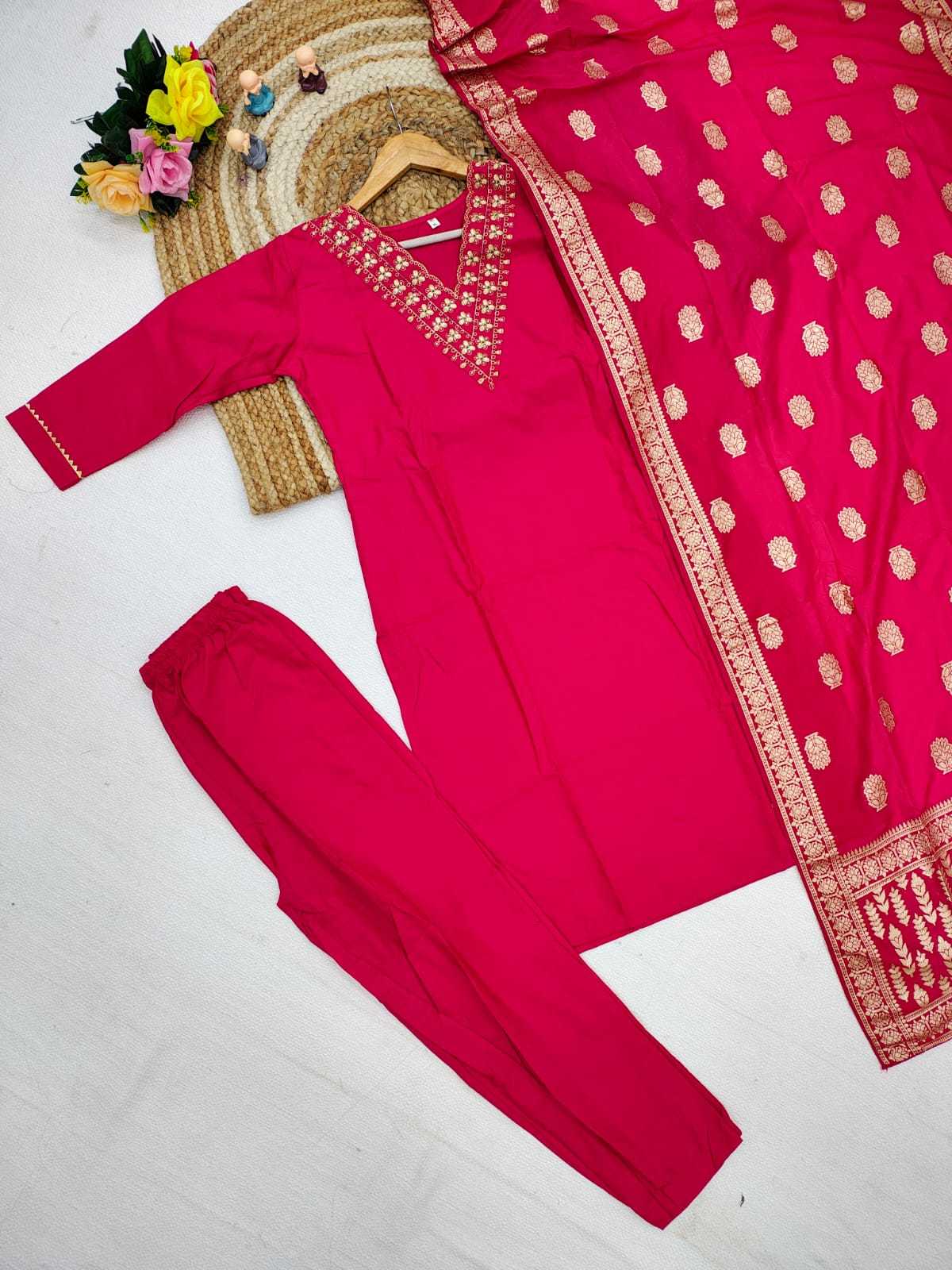 Ynf Rayon RIN222 K4 Kids Wear Wholesale Top & Pant Embroidered Frock Kids Designer Frock Manufacturer- Kapda Export