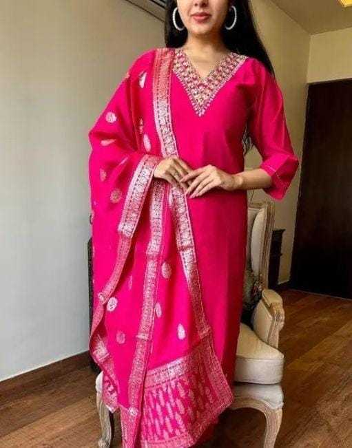 Ynf Rayon RIN222 K4 Kids Wear Wholesale Top & Pant Embroidered Frock Kids Designer Frock Manufacturer- Kapda Export