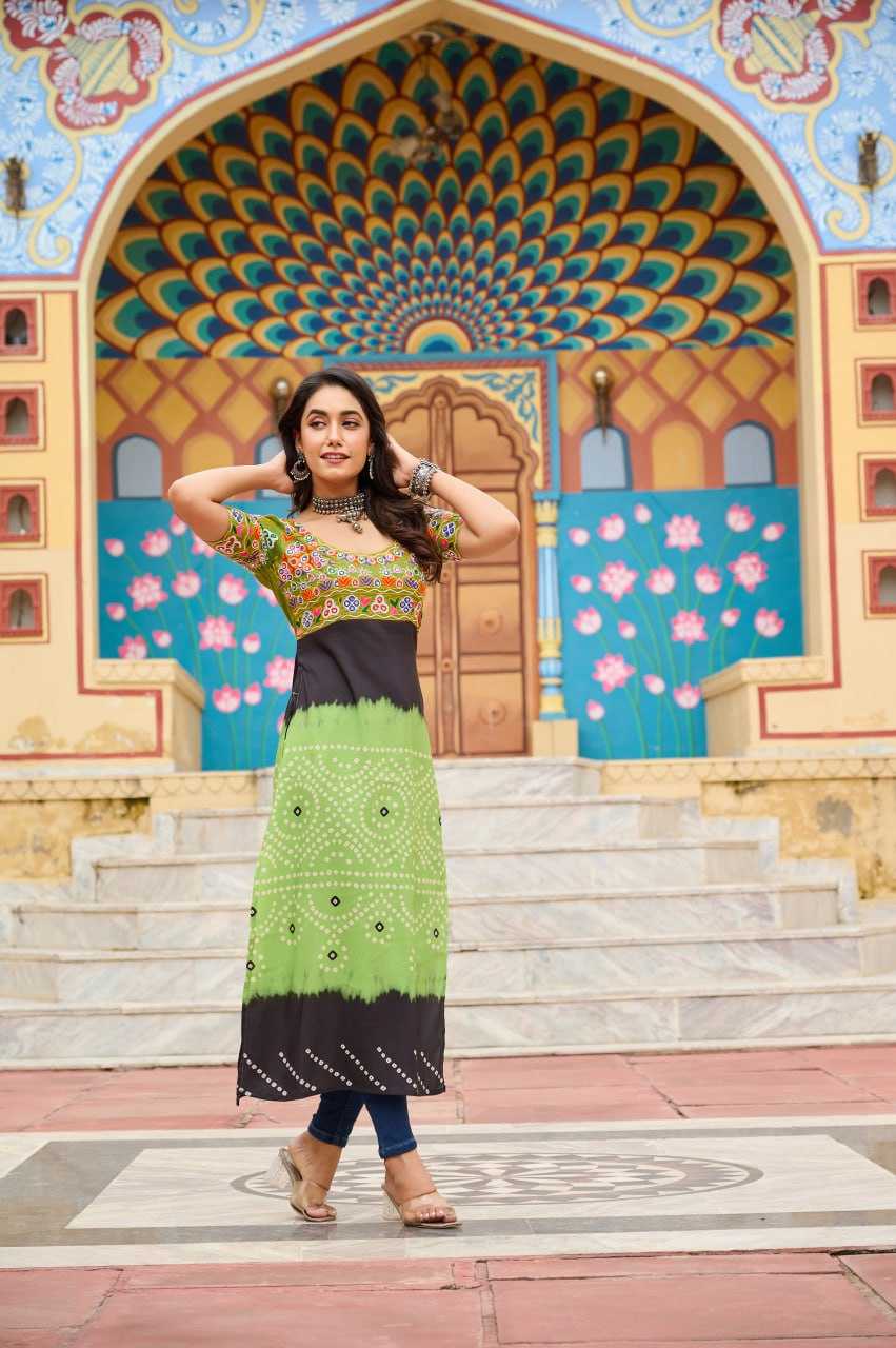 Ynf Reyon Cotton KESH489 1190 Kurti Wholesale Printed Kurtis Half Sleeve Kurtis Round Neck Kurtis Manufacturer- Kapda Export