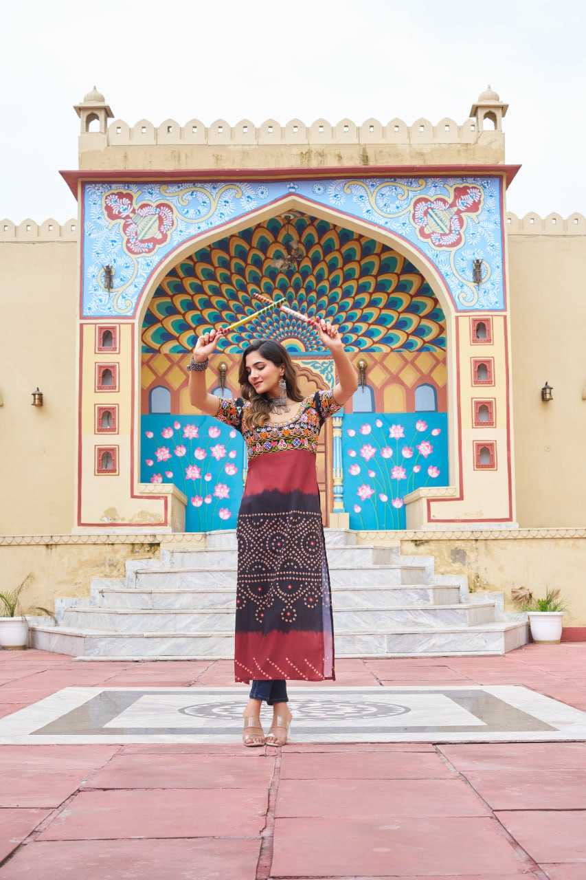 Ynf Reyon Cotton KESH489 1190 Kurti Wholesale Printed Kurtis Half Sleeve Kurtis Round Neck Kurtis Manufacturer- Kapda Export