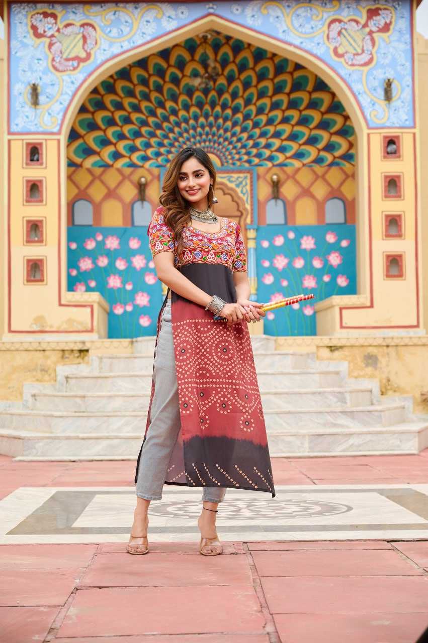 Ynf Reyon Cotton KESH489 1190 Kurti Wholesale Printed Kurtis Half Sleeve Kurtis Round Neck Kurtis Manufacturer- Kapda Export