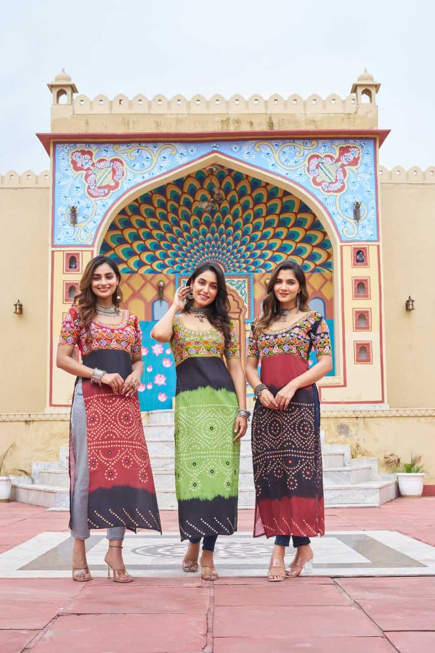 Ynf Reyon Cotton KESH489 1190 Kurti Wholesale Printed Kurtis Half Sleeve Kurtis Round Neck Kurtis Manufacturer- Kapda Export