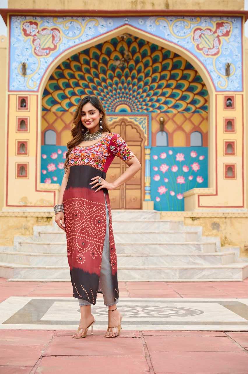 Ynf Reyon Cotton KESH489 1190 Kurti Wholesale Printed Kurtis Half Sleeve Kurtis Round Neck Kurtis Manufacturer- Kapda Export