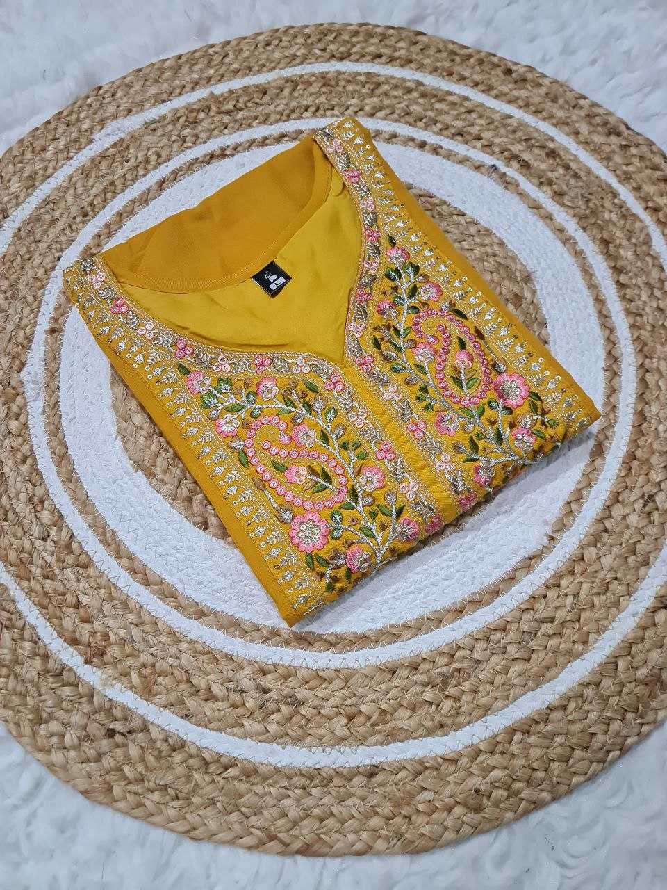 Ynf Reyon Cotton KESH529 MUMTAJ Suits & Dresses Wholesale Embroidery Suits Party wear suits Yellow Salwar Suit Manufacturer- Kapda Export