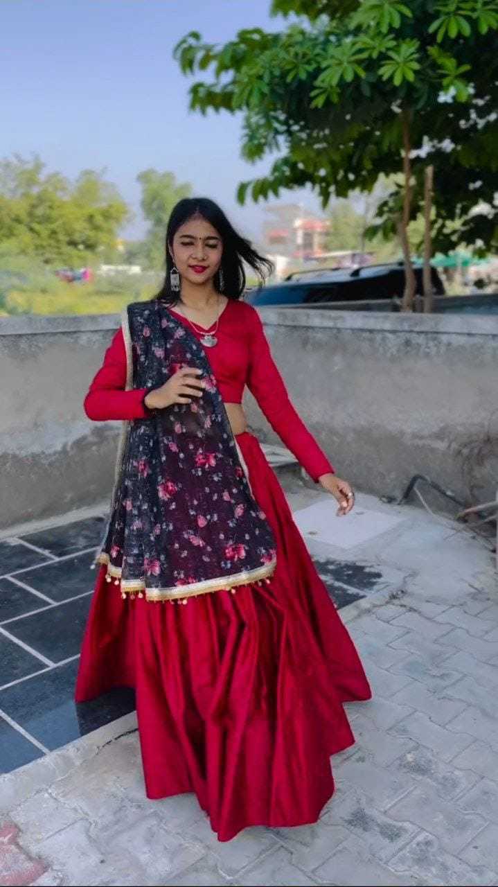 Ynf Satin RIN157 1070 Lehengas Plus Size Collections Wholesale Wedding Lehenga Satin Lehenga Red Lehenga Manufacturer- Kapda Export