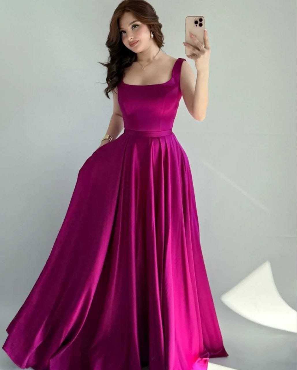 Ynf Satin RIN157 2151 Gowns Plus Size Collections Wholesale Party Gowns Designer Gowns Satin Gowns Manufacturer- Kapda Export