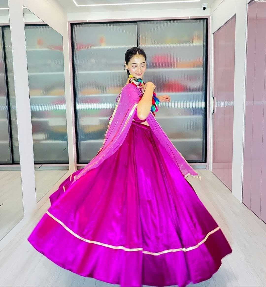 Ynf Satin RIN157 NAVRATRI NIGHTS-19 Lehengas Festive Collections Plus Size Collections Wholesale Satin Lehenga Purple Lehenga Navratri Chaniya Choli Manufacturer- Kapda Export