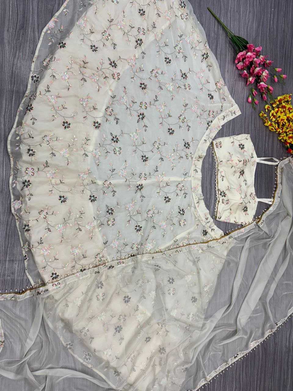 Ynf Silk KESH508 1026 Lehengas Wholesale Silk Lehenga Embroidered Lehenga White Lehenga Manufacturer- Kapda Export