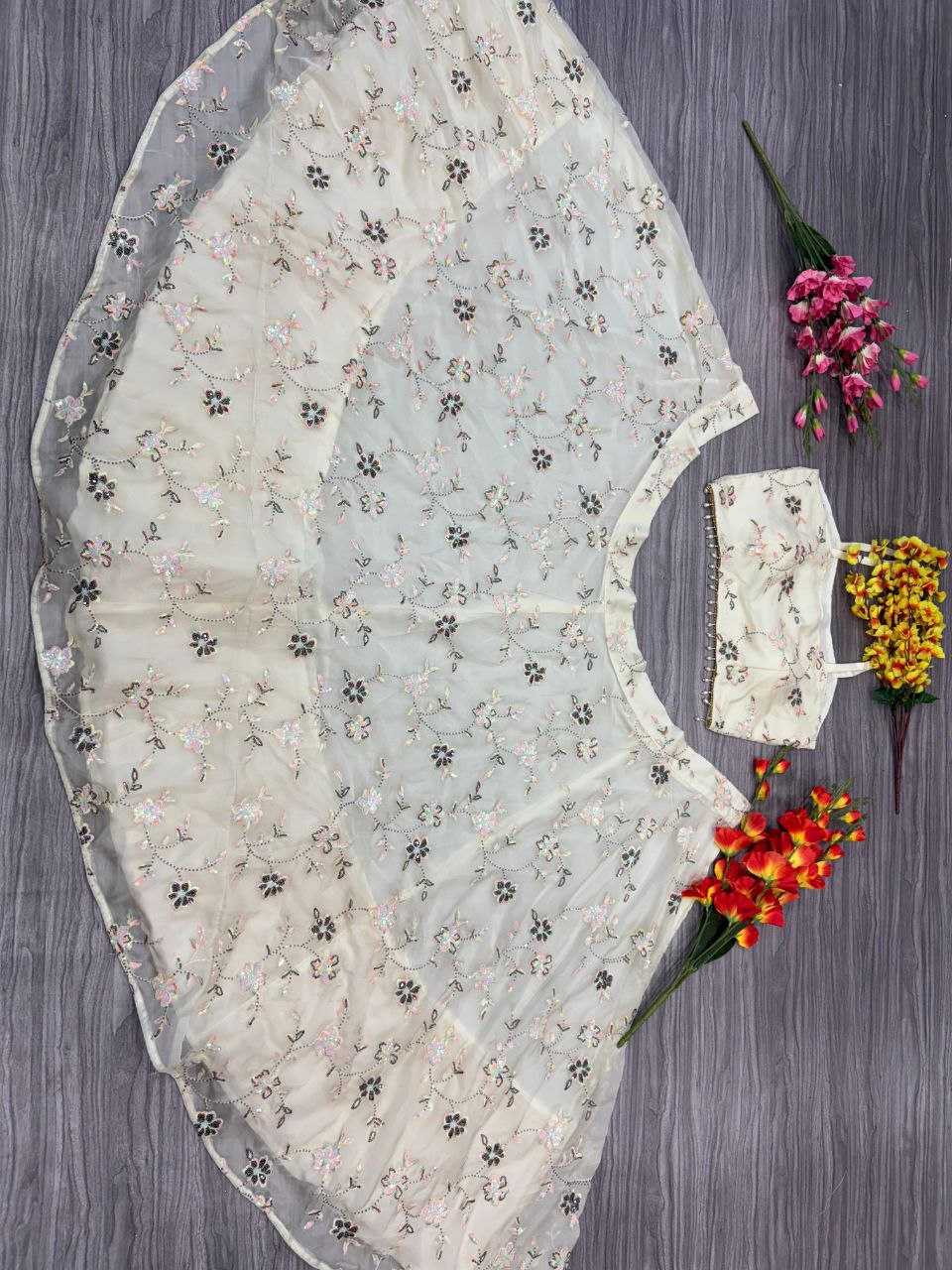 Ynf Silk KESH508 1026 Lehengas Wholesale Silk Lehenga Embroidered Lehenga White Lehenga Manufacturer- Kapda Export