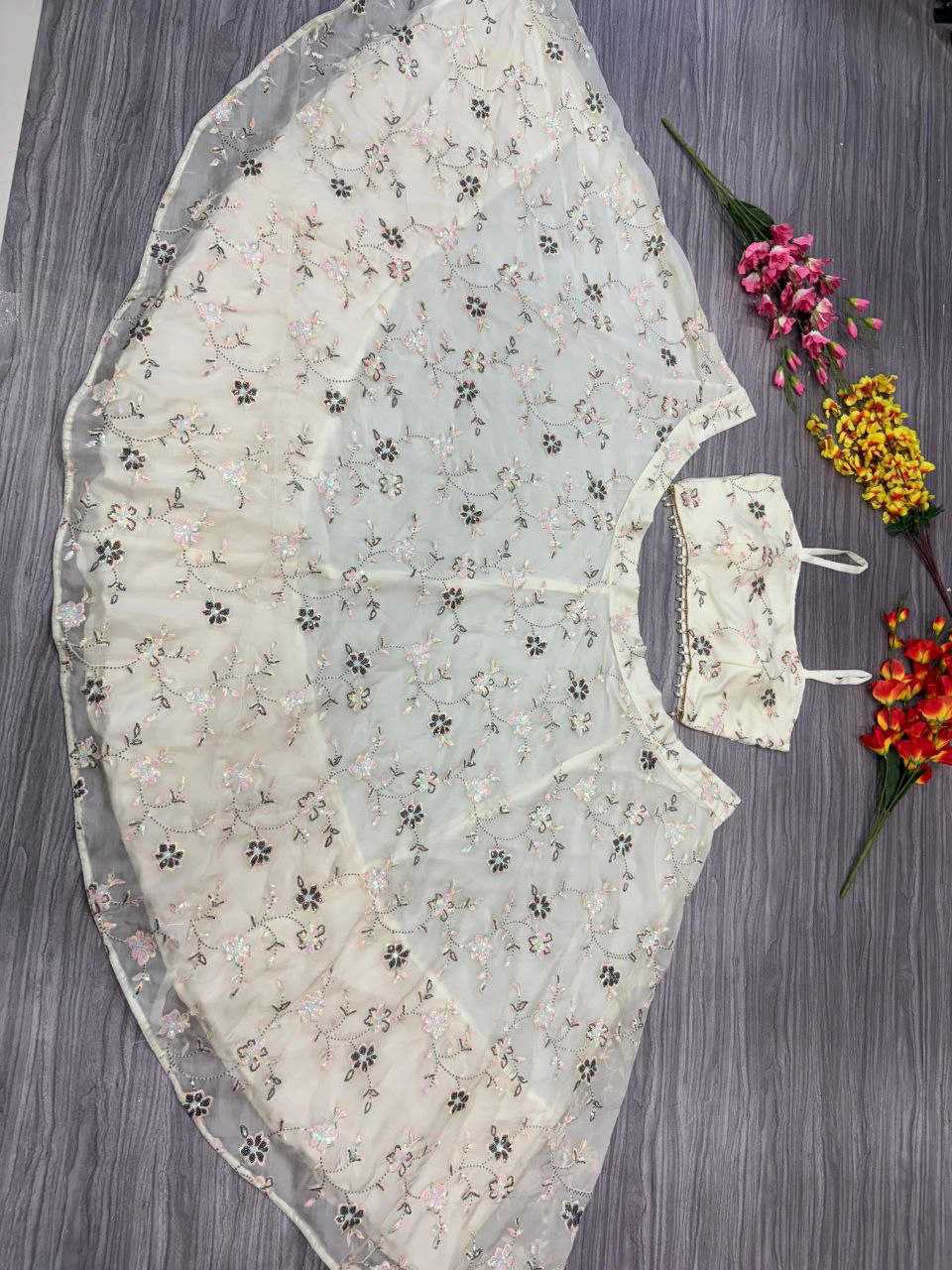 Ynf Silk KESH508 1026 Lehengas Wholesale Silk Lehenga Embroidered Lehenga White Lehenga Manufacturer- Kapda Export