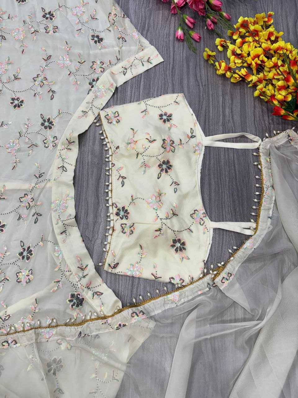 Ynf Silk KESH508 1026 Lehengas Wholesale Silk Lehenga Embroidered Lehenga White Lehenga Manufacturer- Kapda Export