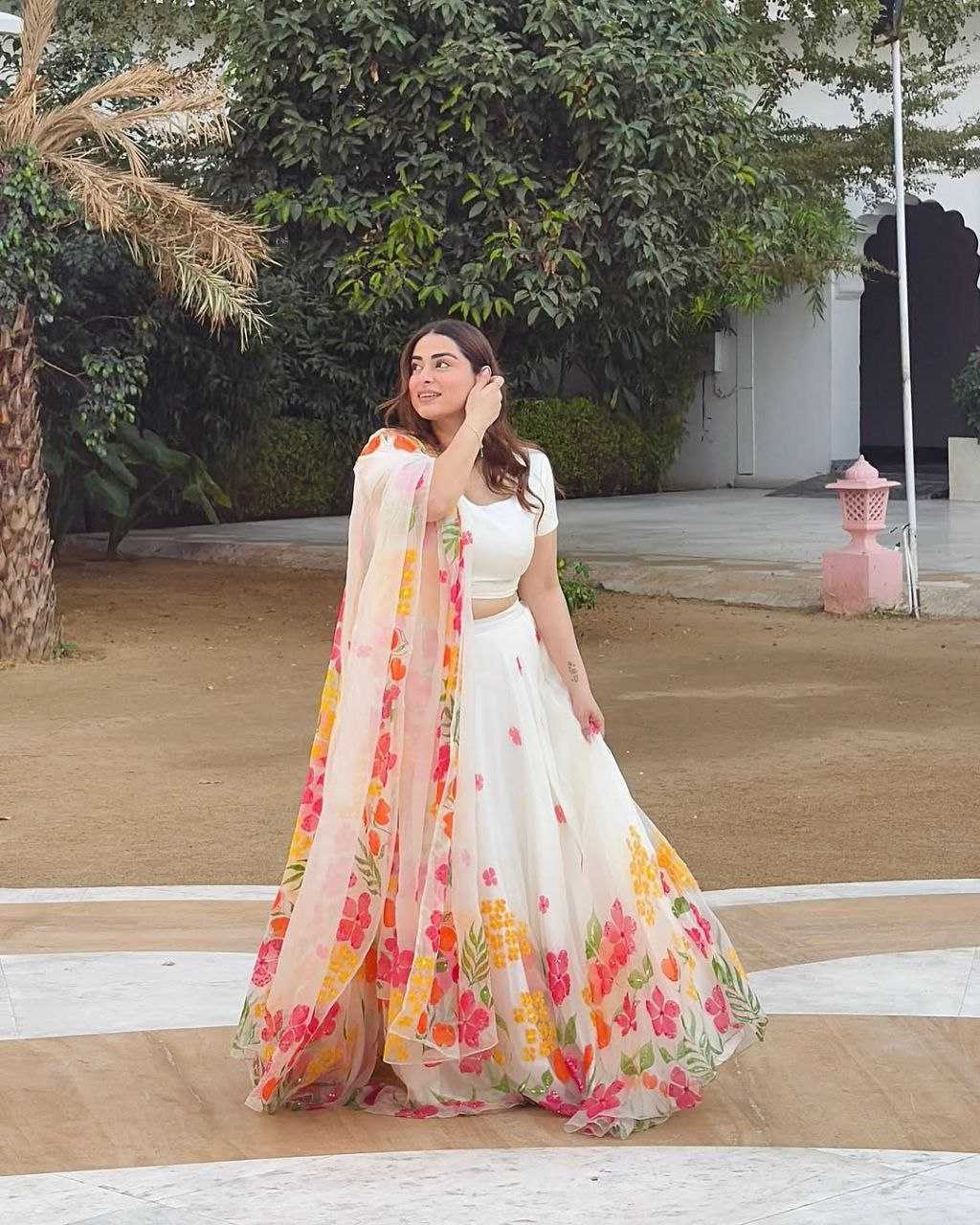 Ynf Silk KESH508 1052 Lehengas Wholesale Fancy Lehenga Printed Lehenga White Lehenga Manufacturer- Kapda Export