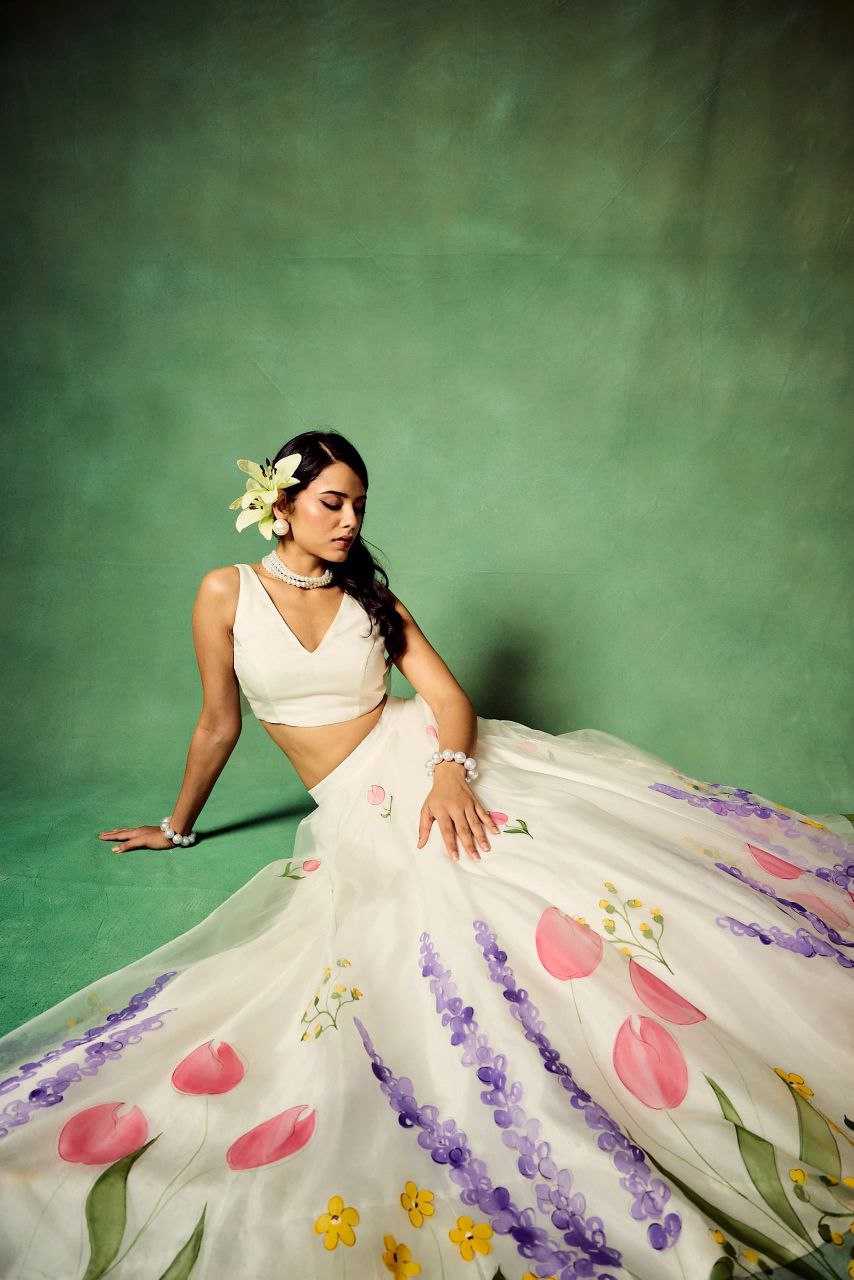 Ynf Silk KESH508 1061 Lehengas Wholesale Fancy Lehenga Printed Lehenga White Lehenga Manufacturer- Kapda Export