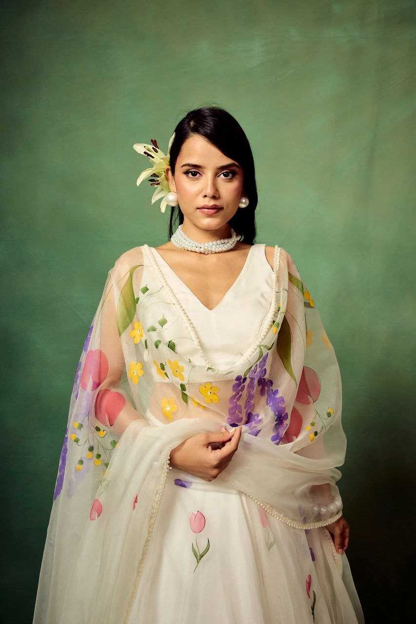 Ynf Silk KESH508 1061 Lehengas Wholesale Fancy Lehenga Printed Lehenga White Lehenga Manufacturer- Kapda Export