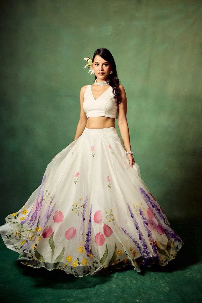 Ynf Silk KESH508 1061 Lehengas Wholesale Fancy Lehenga Printed Lehenga White Lehenga Manufacturer- Kapda Export