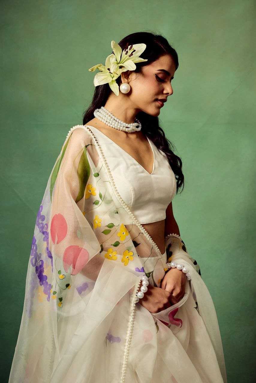 Ynf Silk KESH508 1061 Lehengas Wholesale Fancy Lehenga Printed Lehenga White Lehenga Manufacturer- Kapda Export