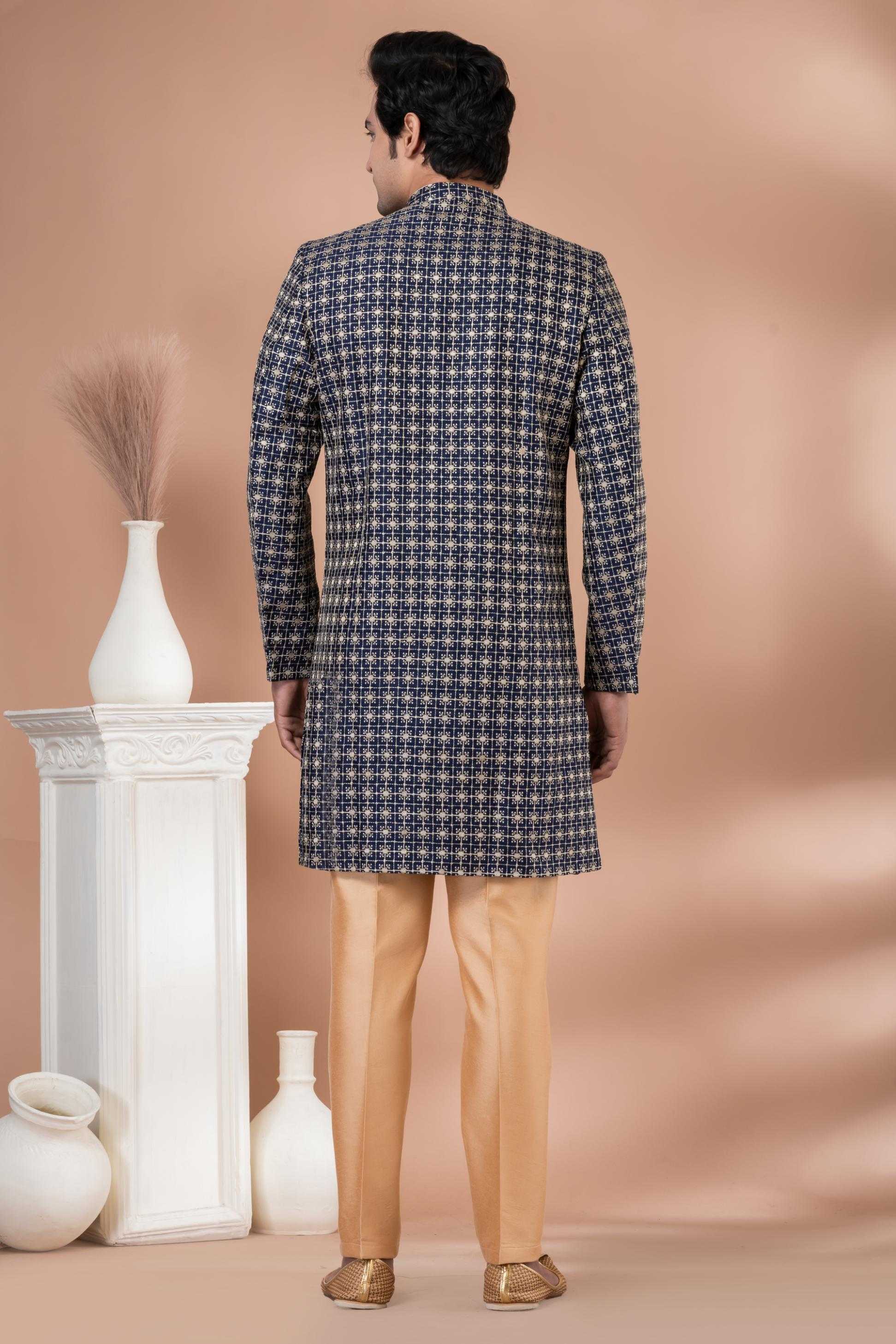 Ynf Silk RIN223 1717 Mens Wear Wholesale Kurta Set with Jacket Designer Ethnic Set Indo Western Manufacturer- Kapda Export