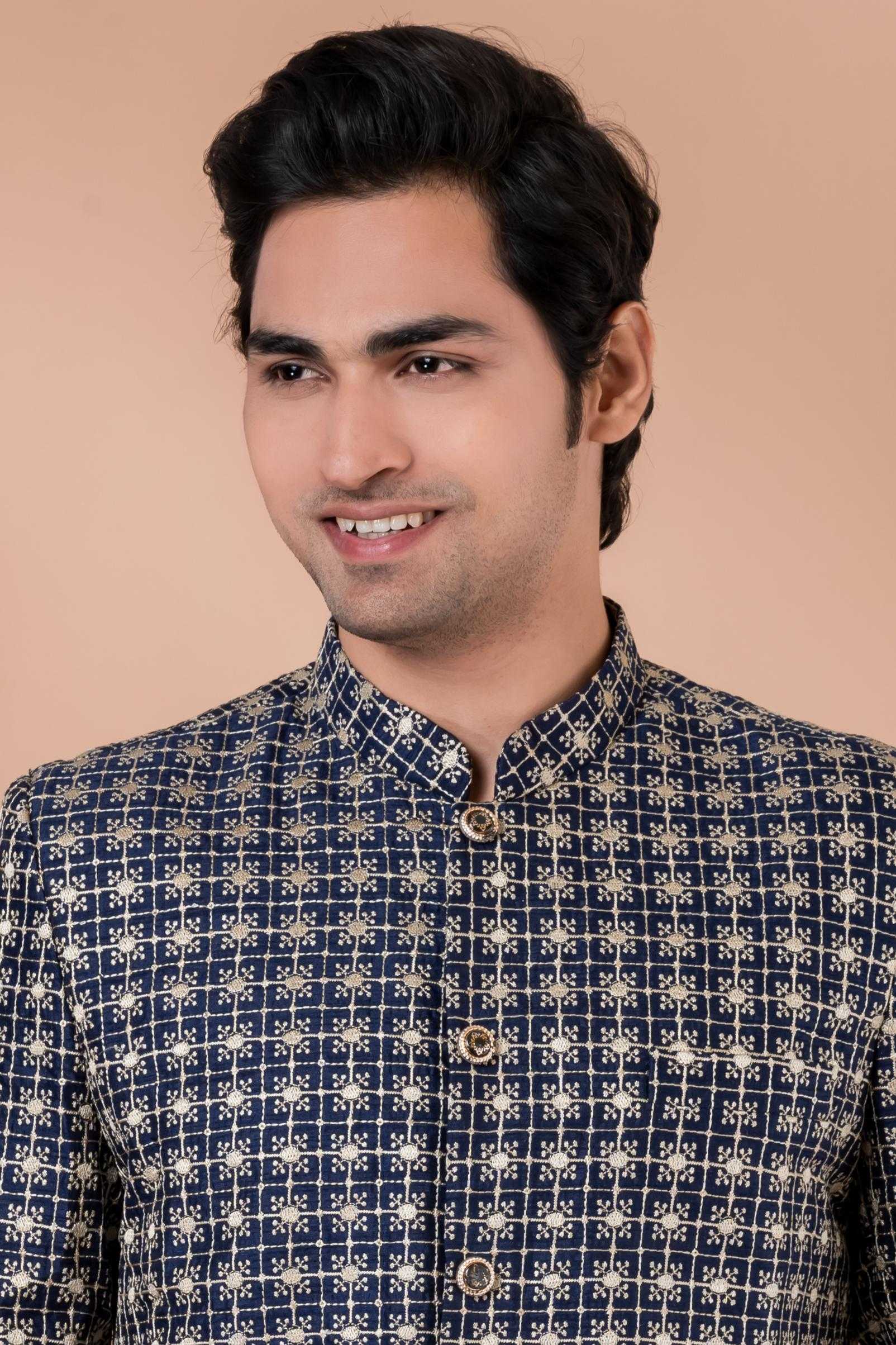 Ynf Silk RIN223 1717 Mens Wear Wholesale Kurta Set with Jacket Designer Ethnic Set Indo Western Manufacturer- Kapda Export