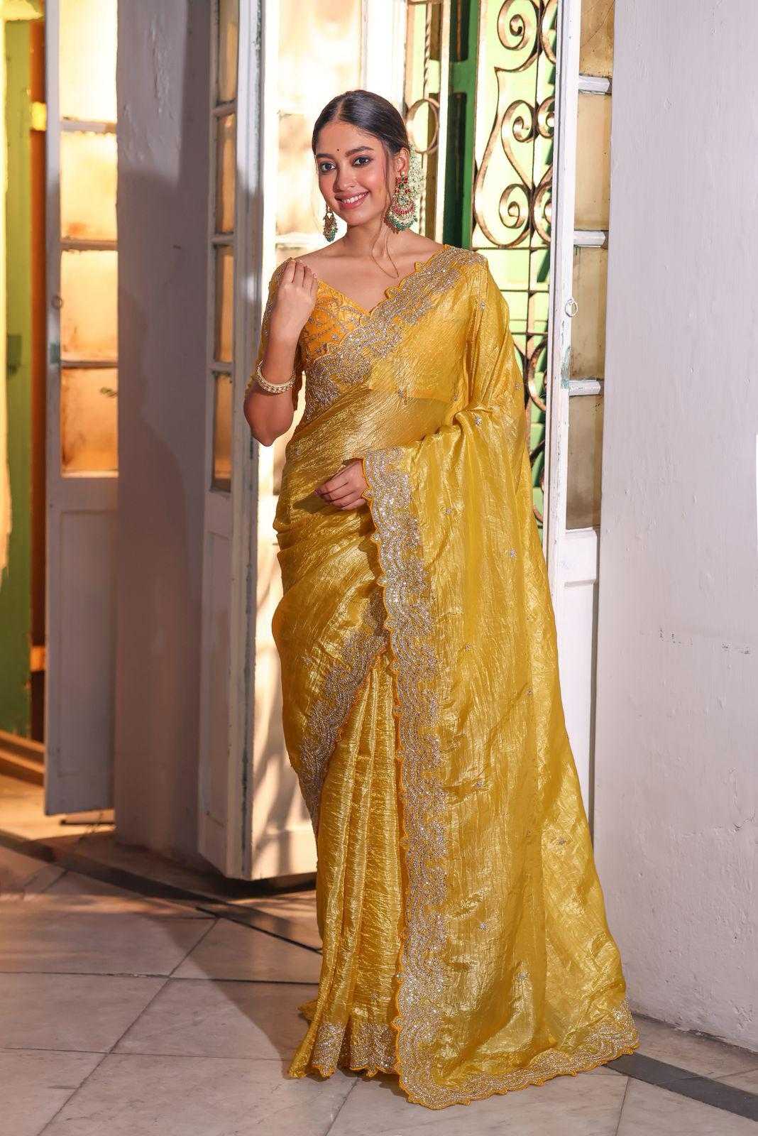 Ynf Soft Gold Crush RIN164 LILA Sarees Wedding Collections Festive Collections Wholesale Embroidered Sarees Yellow Sarees Wedding Outfits Manufacturer- Kapda Export