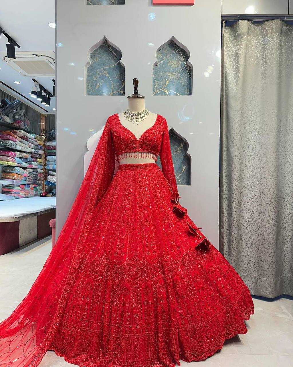 Ynf Soft Net KESH512 1770 Lehengas Wedding Collections Festive Collections Wholesale Net Fancy Lehenga Lehenga With Blouse Red Lehenga Manufacturer- Kapda Export