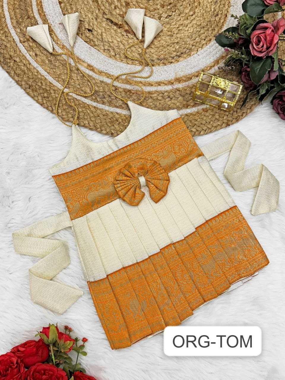 Ynf Soft Tapeta Silk RIN204 Tapeta Kids Wear Festive Collections Wholesale Girls Frock Kids Festive Wear Kids Silk Dress Manufacturer- Kapda Export