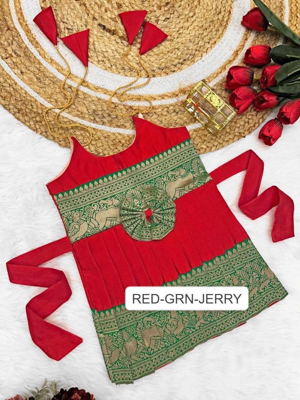 Ynf Soft Tapeta Silk RIN204 Tapeta Kids Wear Festive Collections Wholesale Girls Frock Kids Festive Wear Kids Silk Dress Manufacturer- Kapda Export